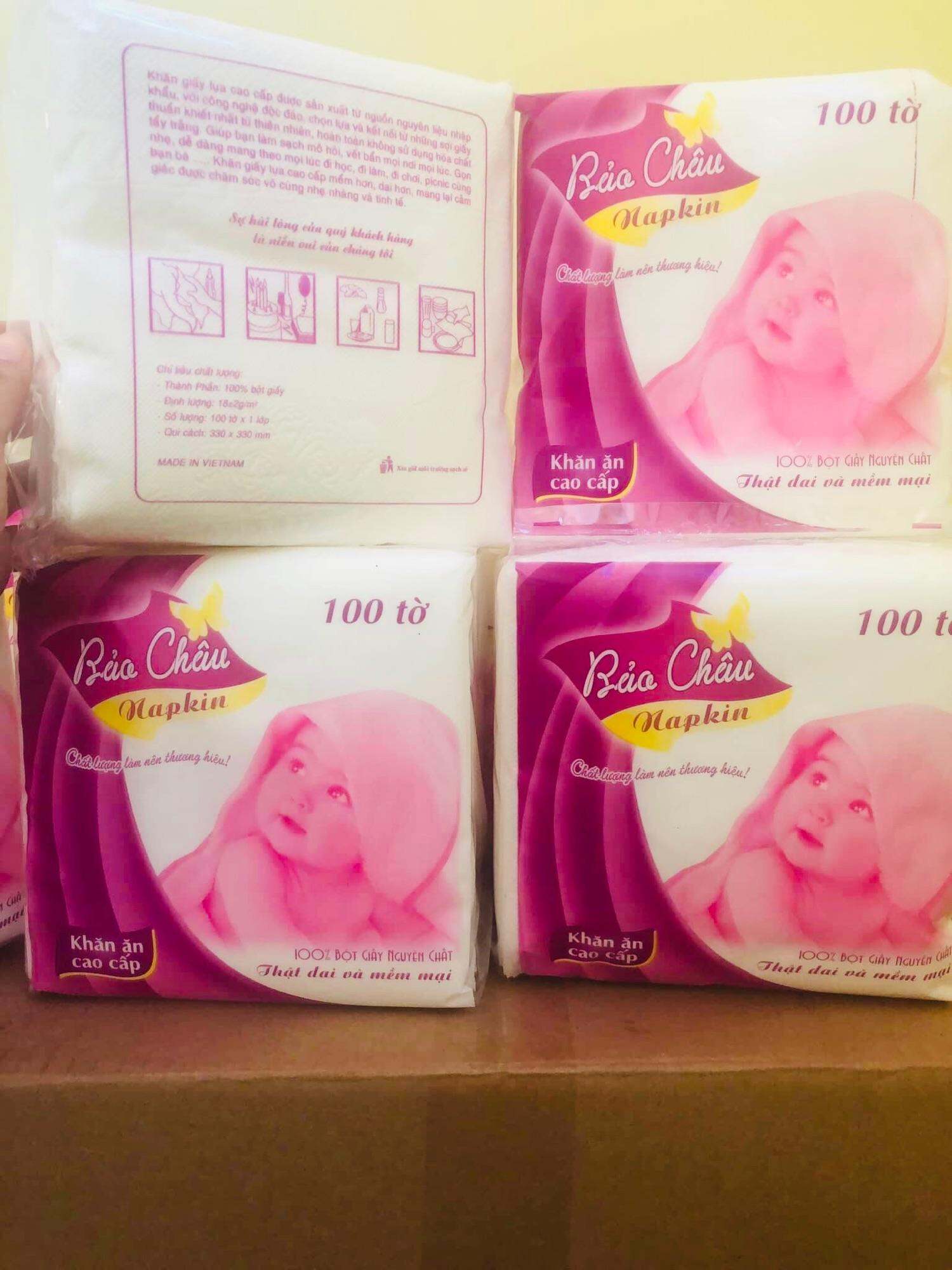 Khăn giấy lụa cao cấp vuông BẢO CHÂU 33*33cm