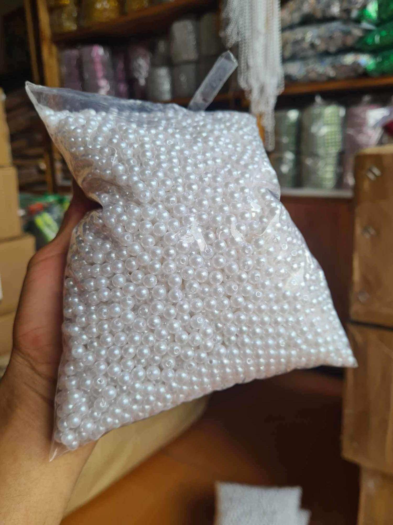 Hạt ngọc trai nhựa 6li và 8li,phụ kiện hoa ,handmade