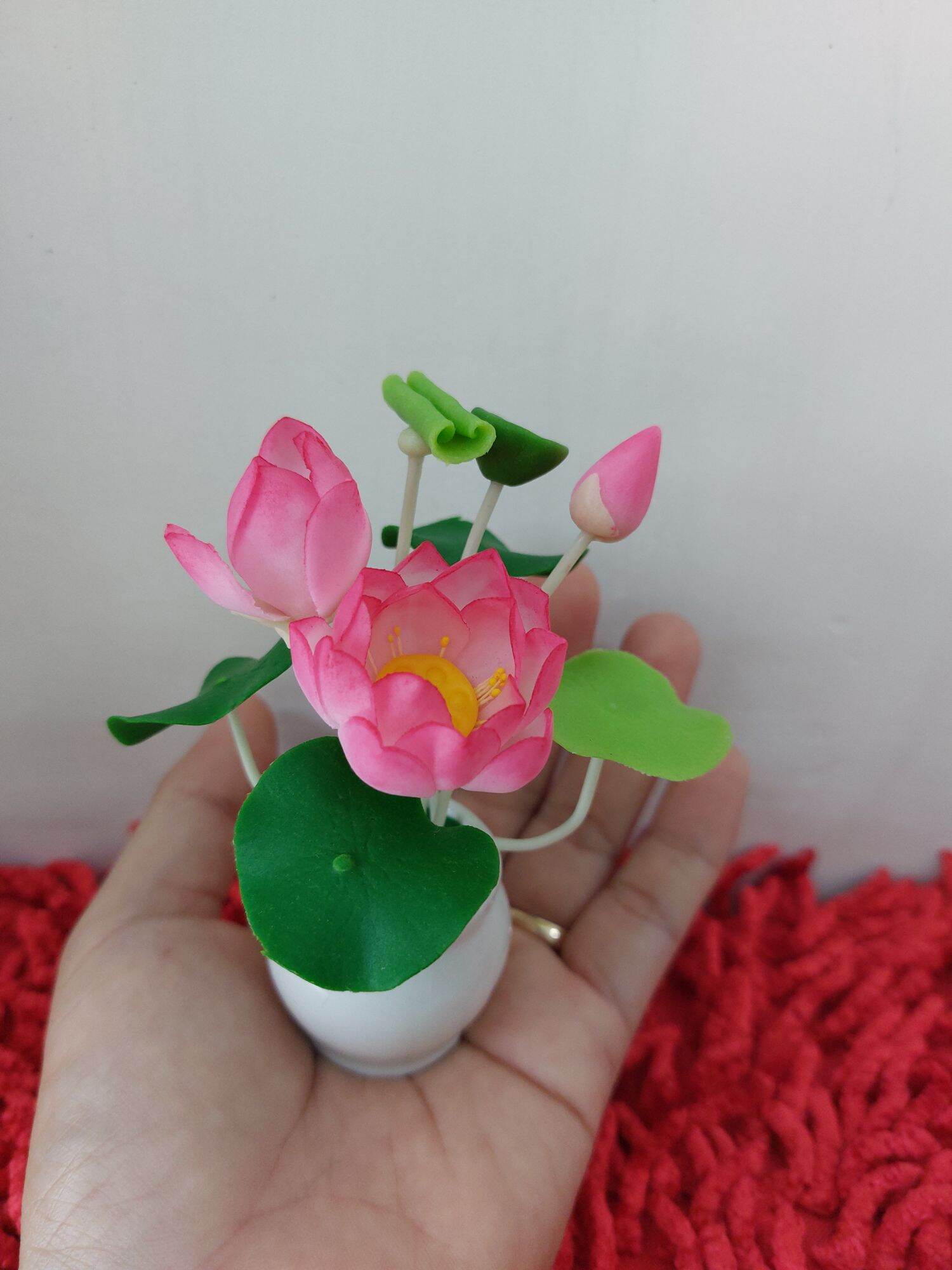 combo 5 chậu hoa đất sét mini cao 12cm đến 13cm