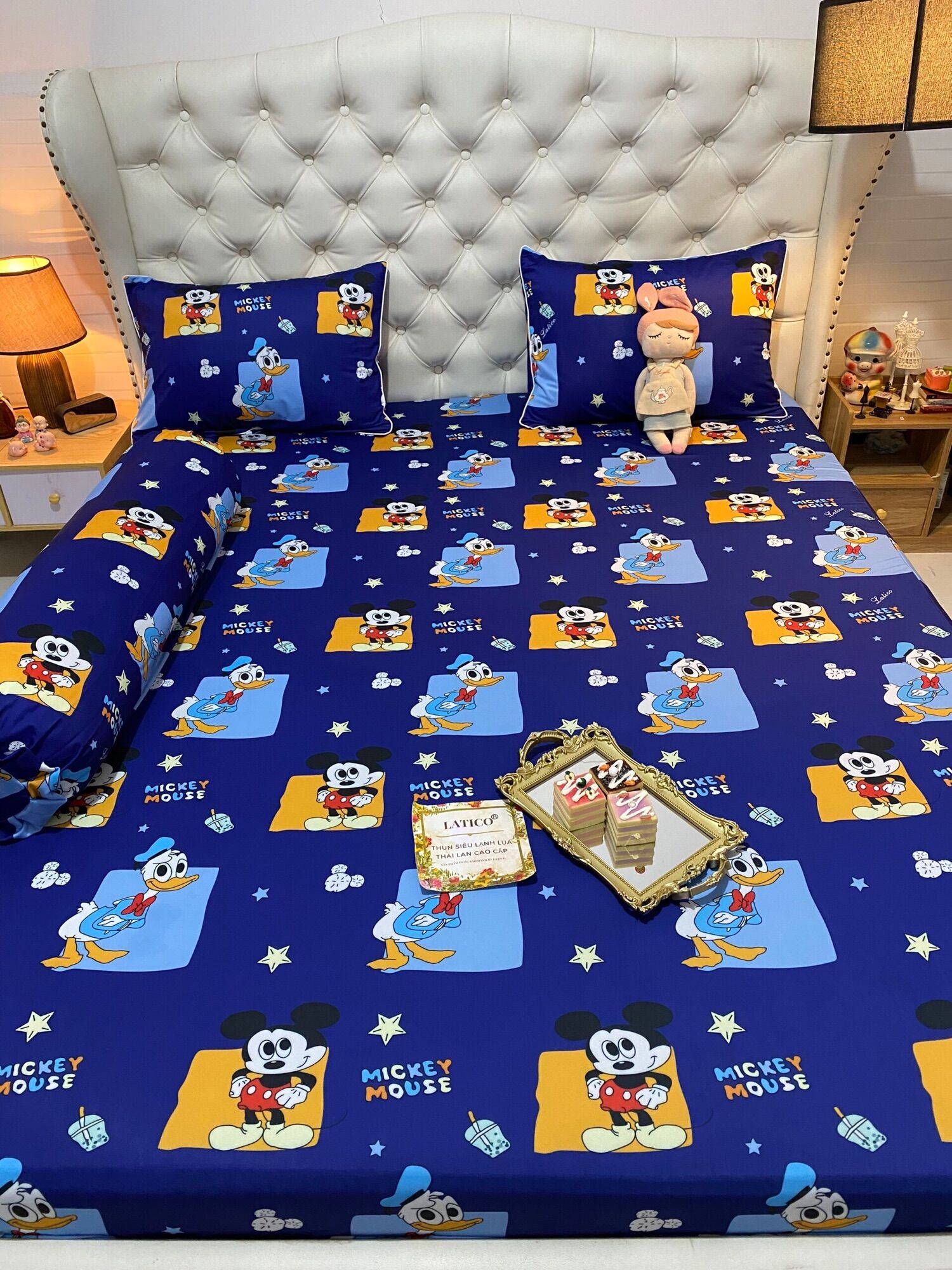 Bộ 4 món drap/ga áo gối THUN LỤA SIÊU LẠNH THÁI LATICO
