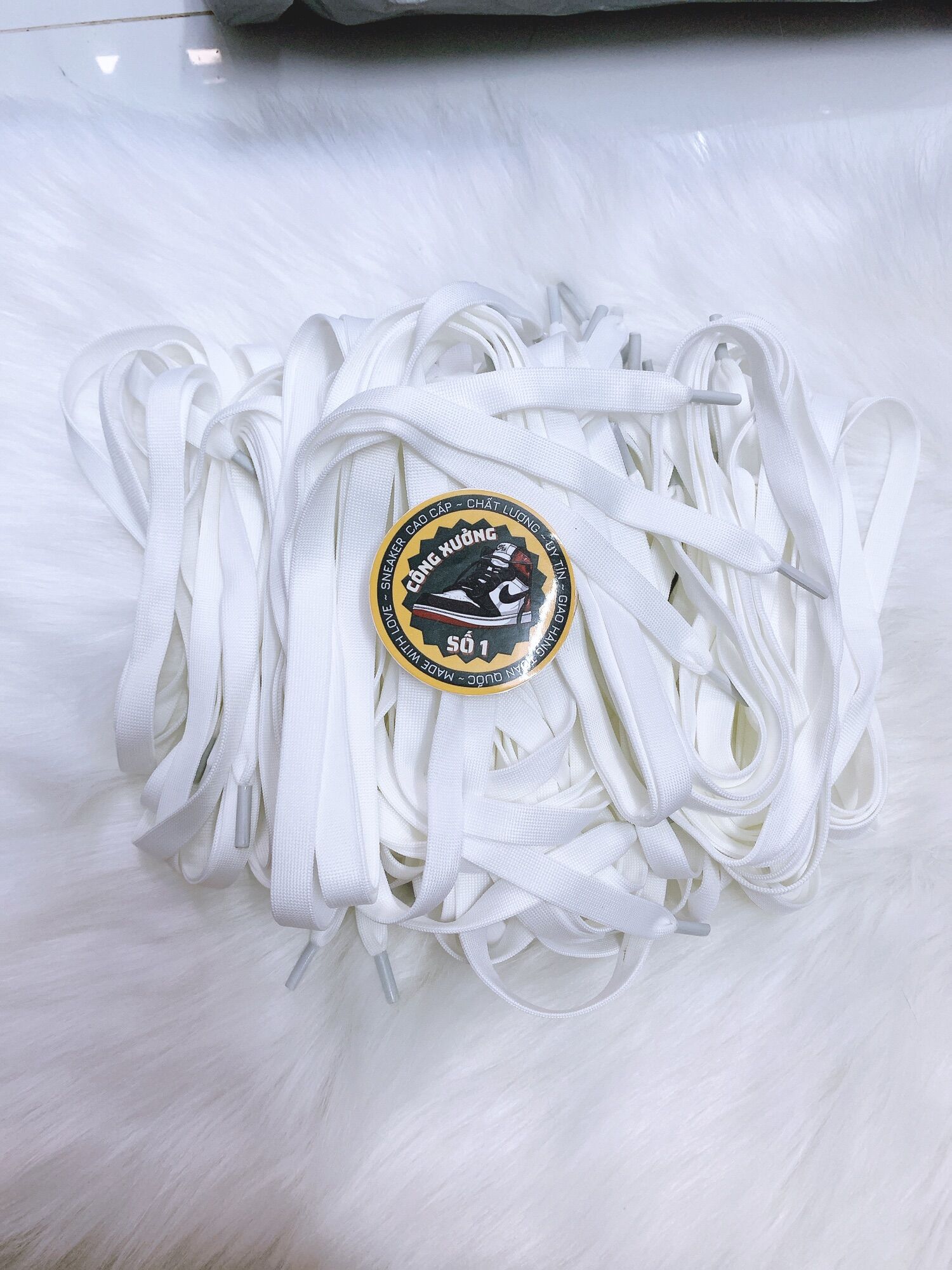 [CHÍNH HÃNG] Dây giày lụa cao cấp Alexander McQueen bản to