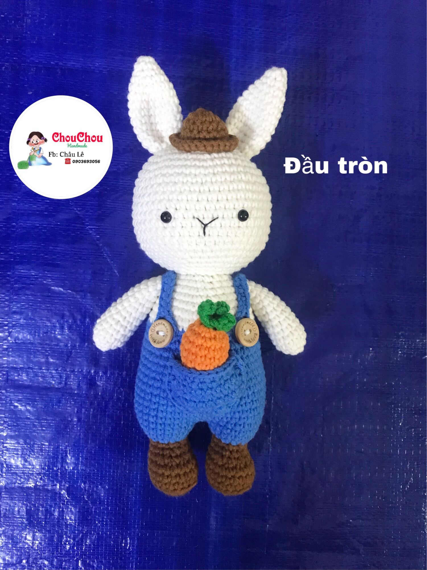 Thú len nhồi bông handmade - Thỏ Chubby