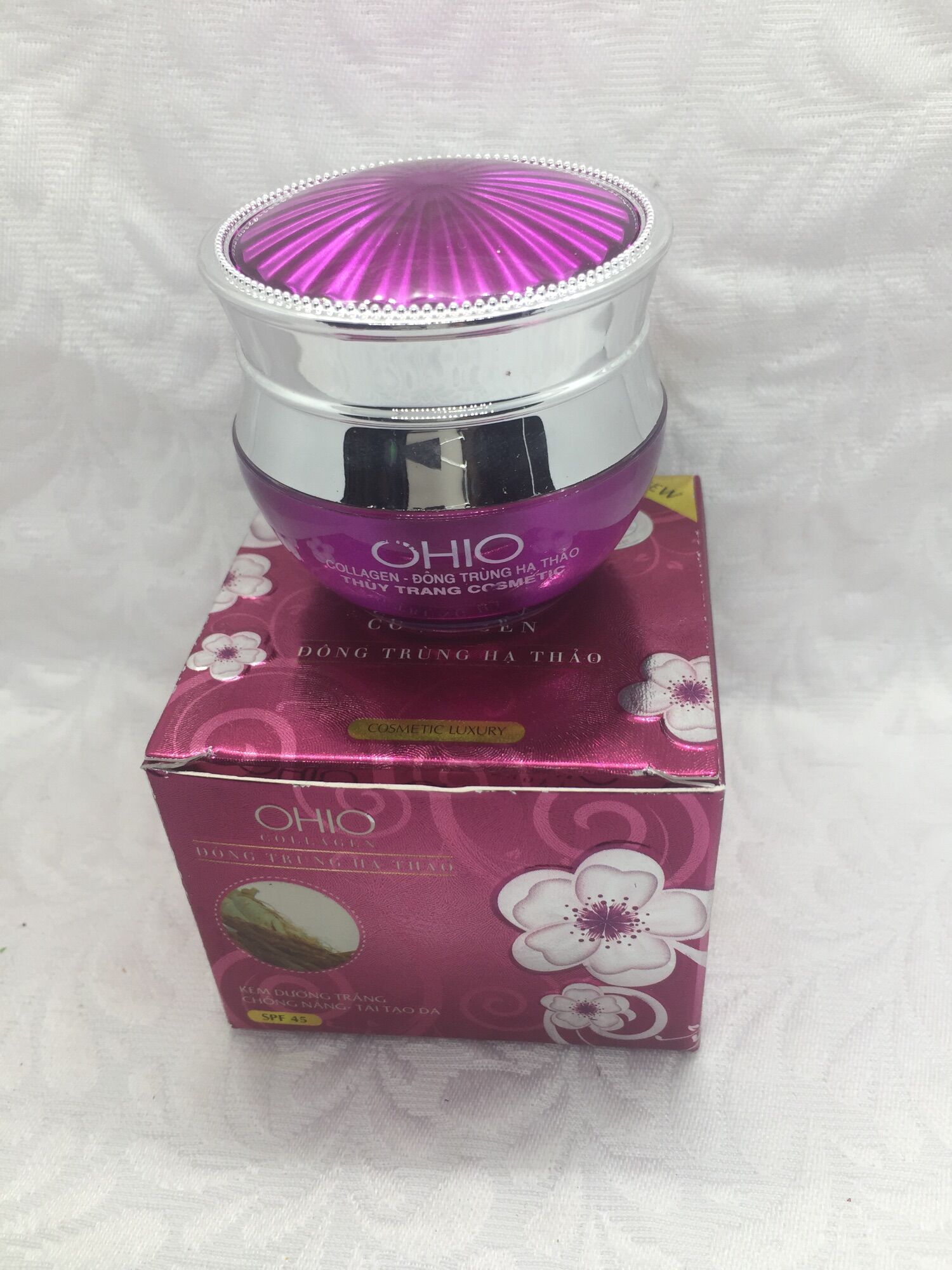 [HCM]Kem dưỡng trắng chống nắng tái tạo da OHIO Collagen - Đông Trùng Hạ Thảo (20g)