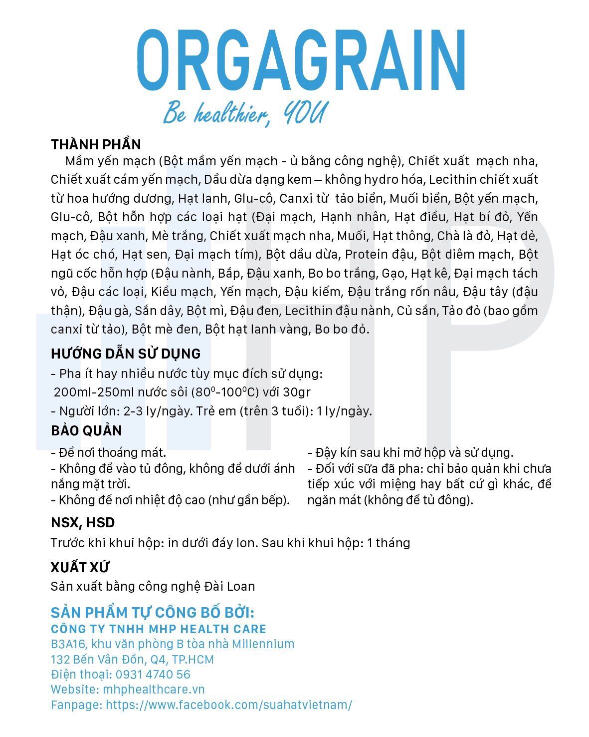 Sữa hạt Orgagrain