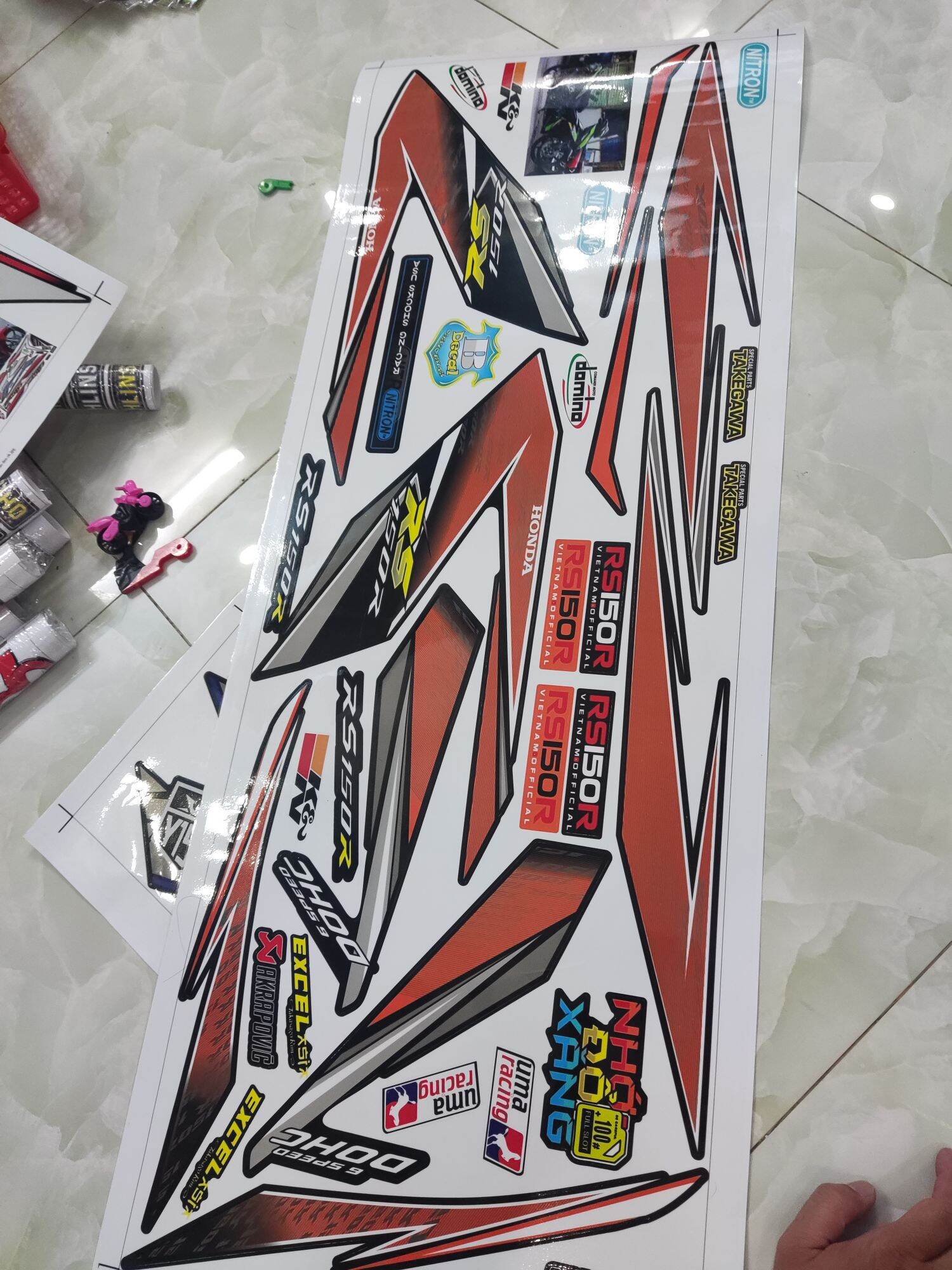 Tem Rời Honda Winner V1 RS Cam Đen 2022