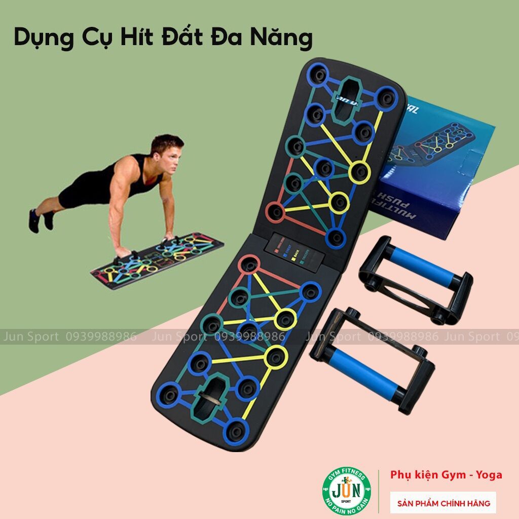 Dụng cụ hỗ trợ tập gym, hít đất đa năng 9 trong 1