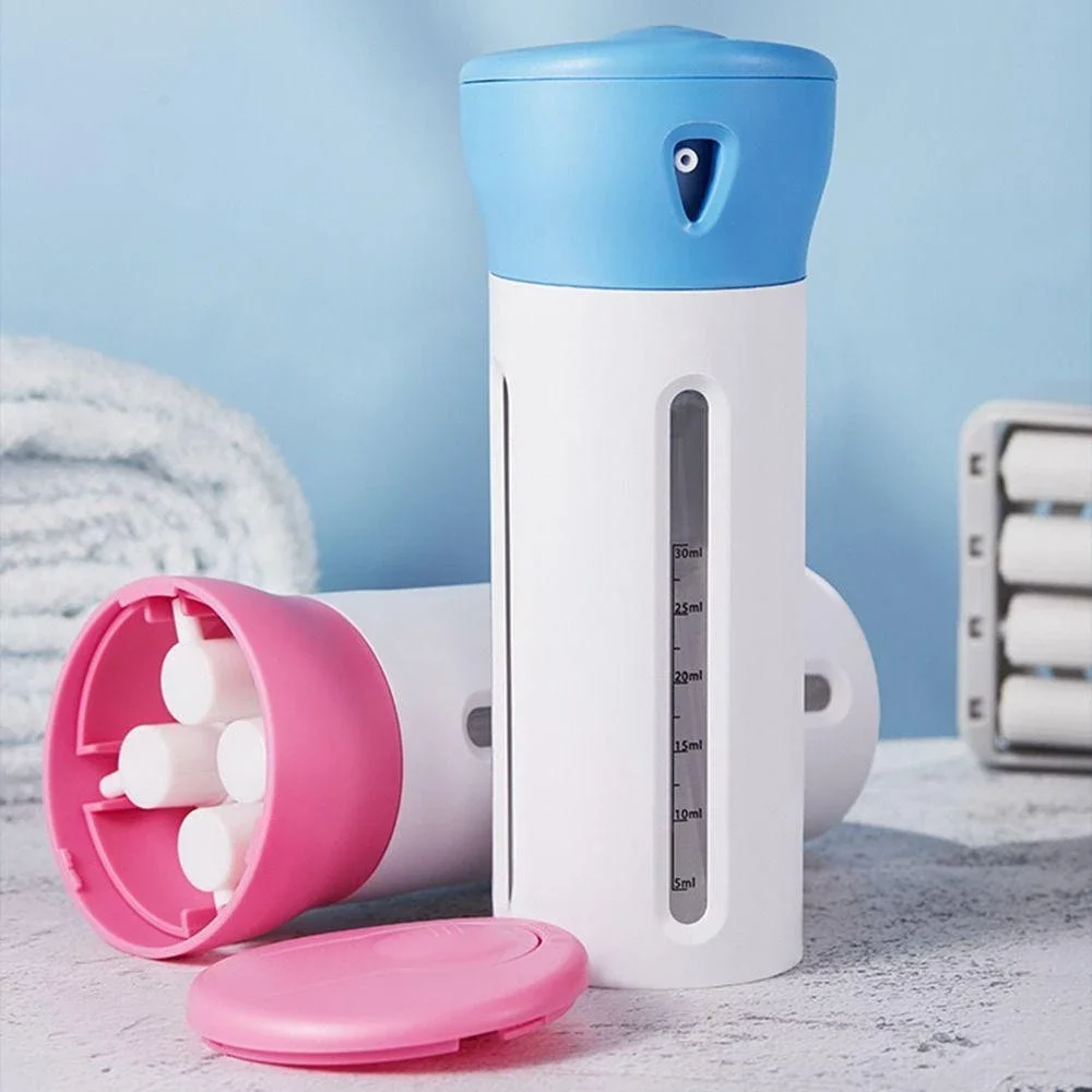 Bộ 4 lọ chiết mỹ phẩm có vòi pump đa năng - Bộ chiết mỹ phẩm có vòi pump đa năng, lọ chiết mỹ phẩm, dầu gội, dầu xả