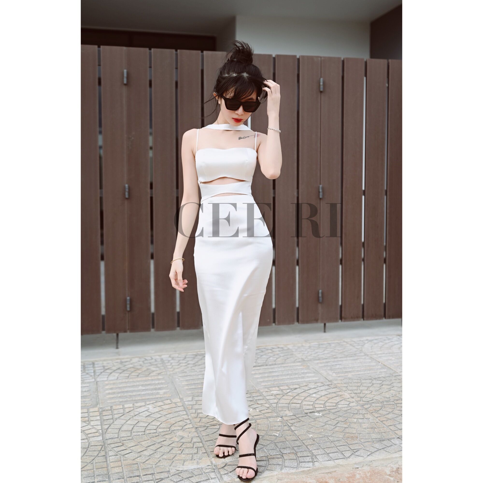Đầm lụa choàng cổ đi tiệc, đi chơi đều ok ( Ảnh thật - Chính chủ CEE RI )