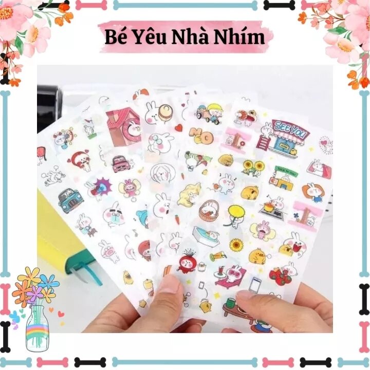 Sticker 6 Tấm Hơn 150 Hình Nhiều Mẫu Cực Dễ Thương và Tiện Dụng