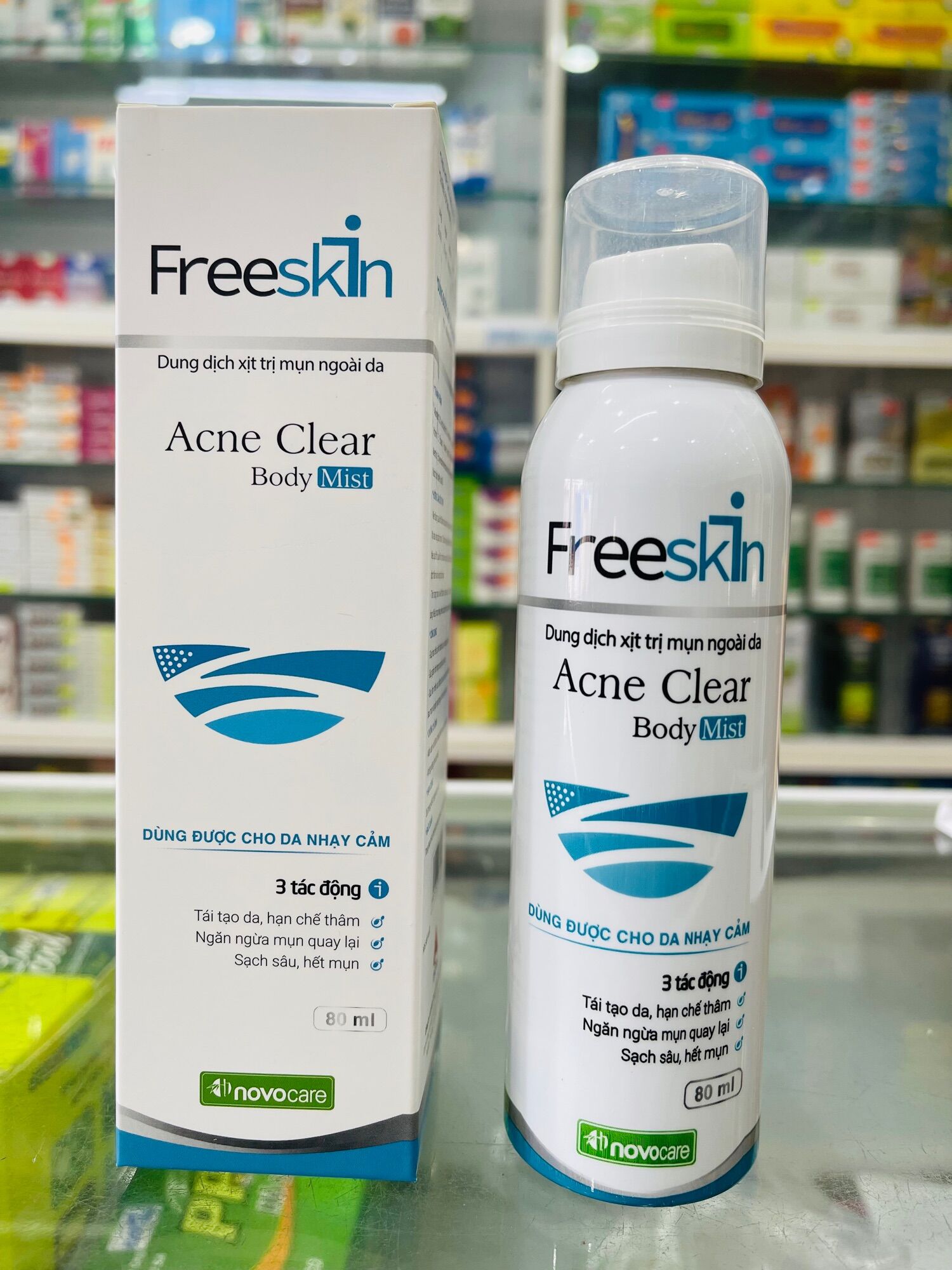 [HCM]Dung dịch xịt mụn ngoài da Freeskin - 80ml - dùng cho vùng bị mụn ở lưng ngực cánh tay chân...