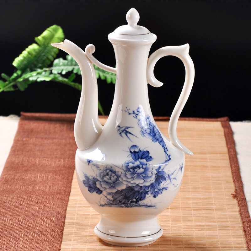 Đại Sứ Quán Gốm Sứ Cỡ Lớn, Lò Sưởi, Nhà Hàng, Khách Sạn, Chịu Nhiệt Độ Cao, Sứ Xanh Da Trời, Bình Đựng Rượu, Bình Đựng Rượu Bằng Gốm Sứ