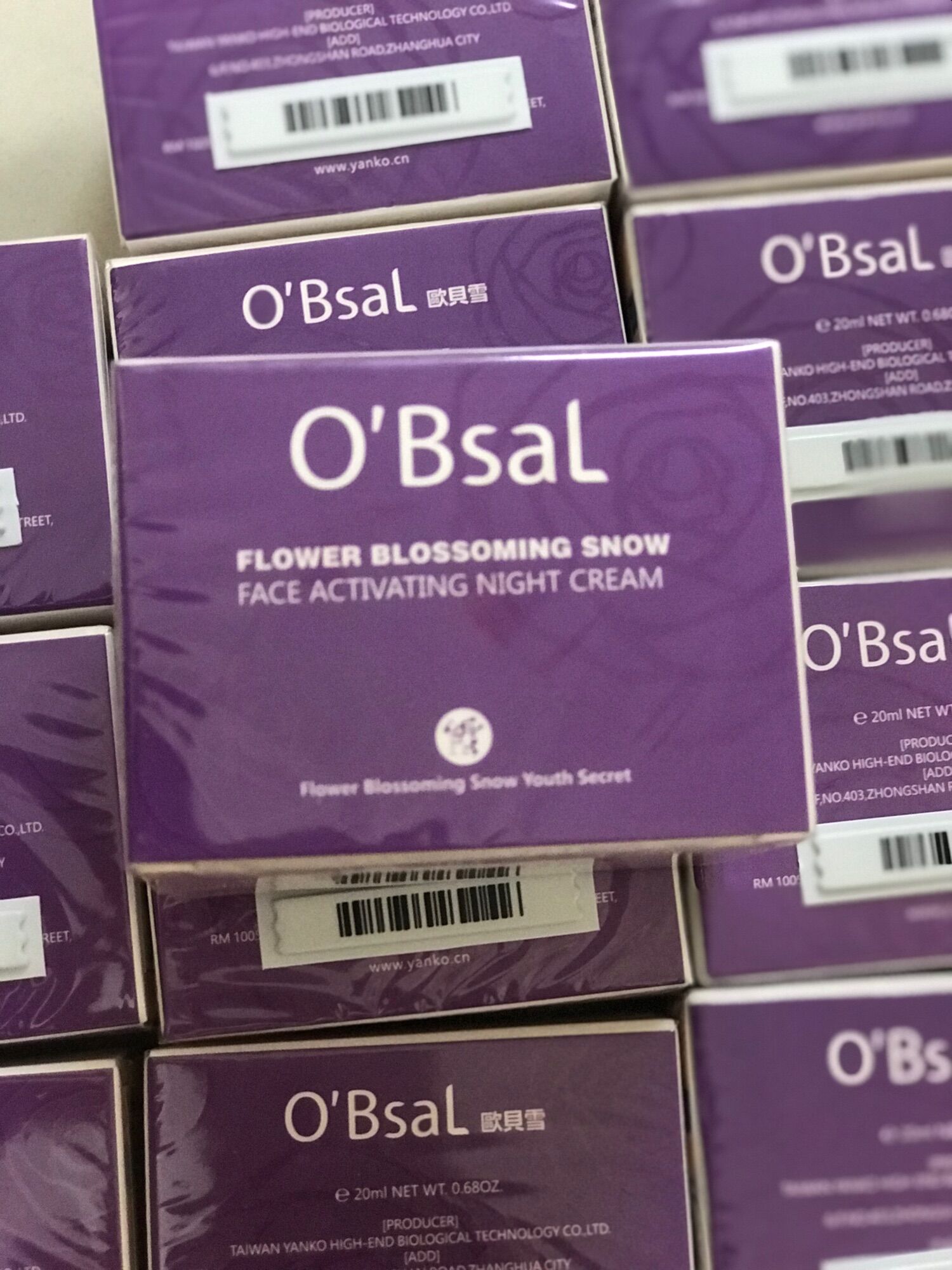 O'Bsal Flower Blossoming Snow Face Activating Night Cream  dưỡng da, làm trẻ hóa, xóa thâm nám