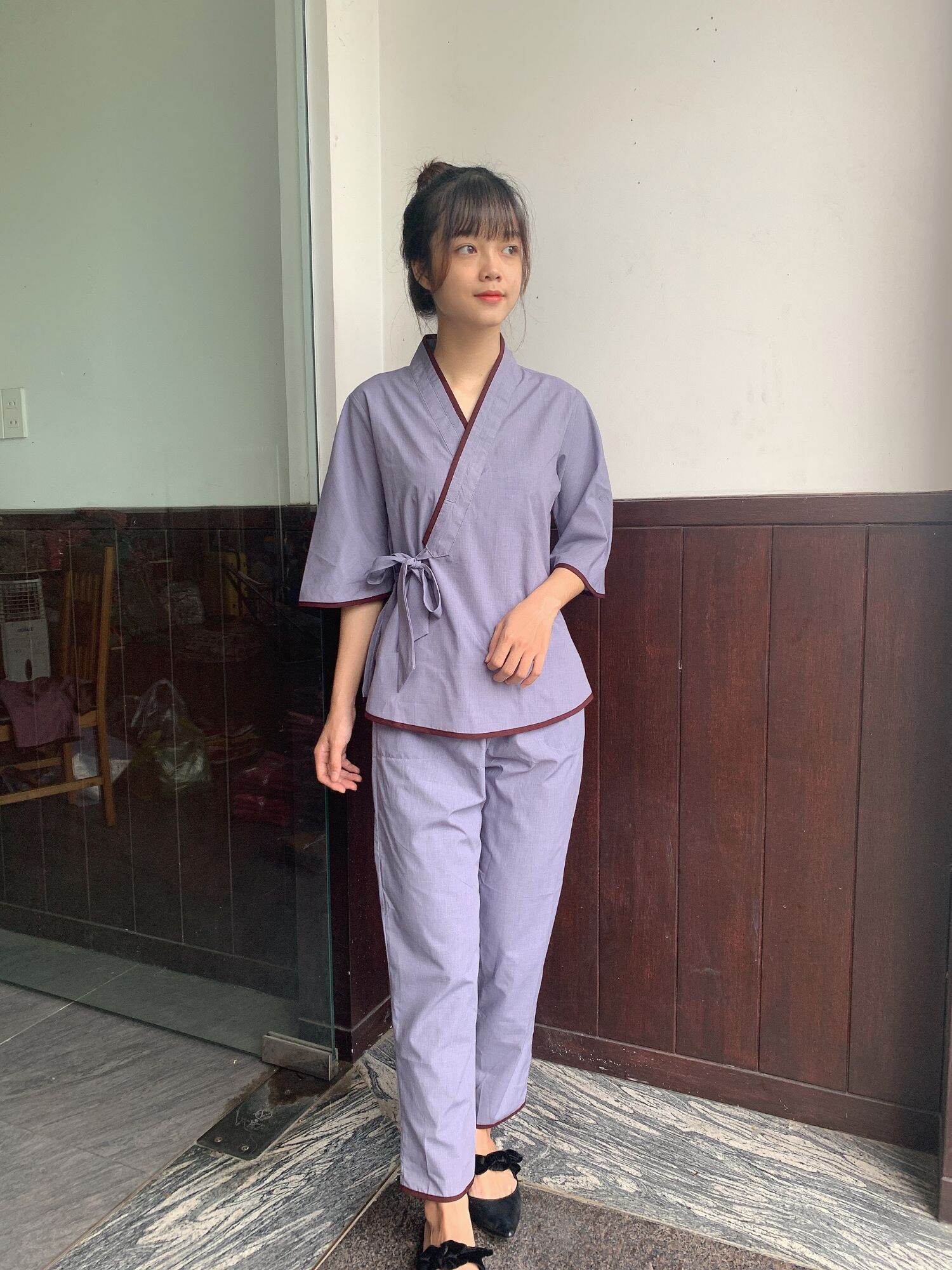 đồ lam đi chùa vải tixi#chéo nơ không thêu tixi