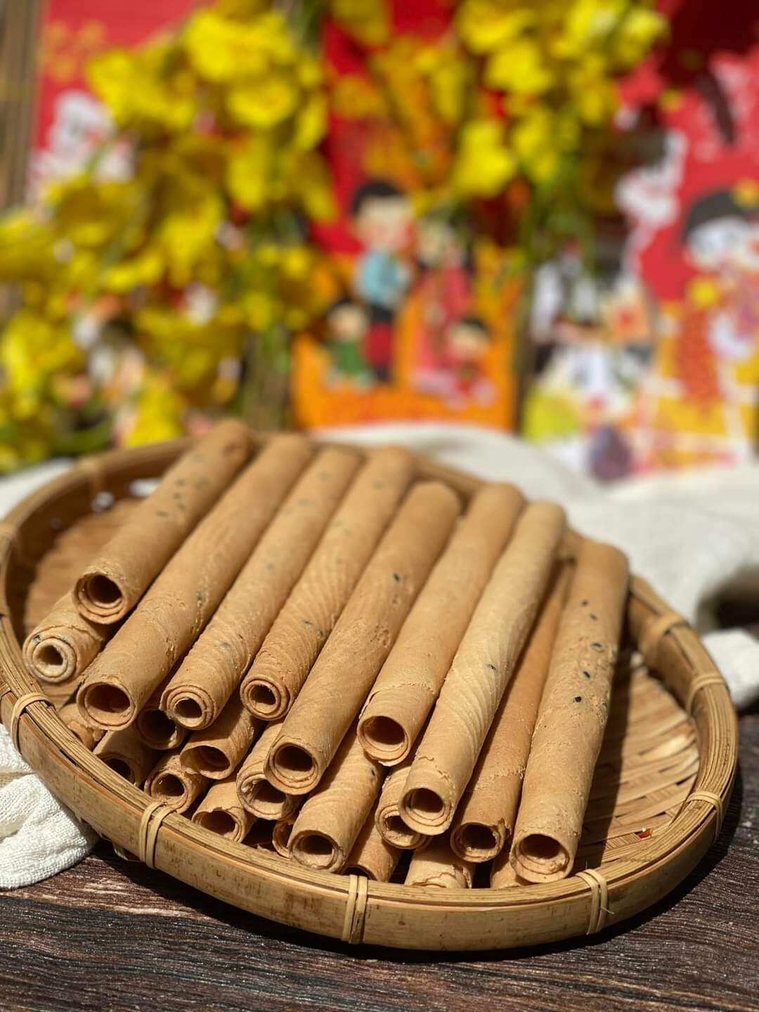 Bánh ống mè (Bánh quế cốt dừa siêu béo) 500g