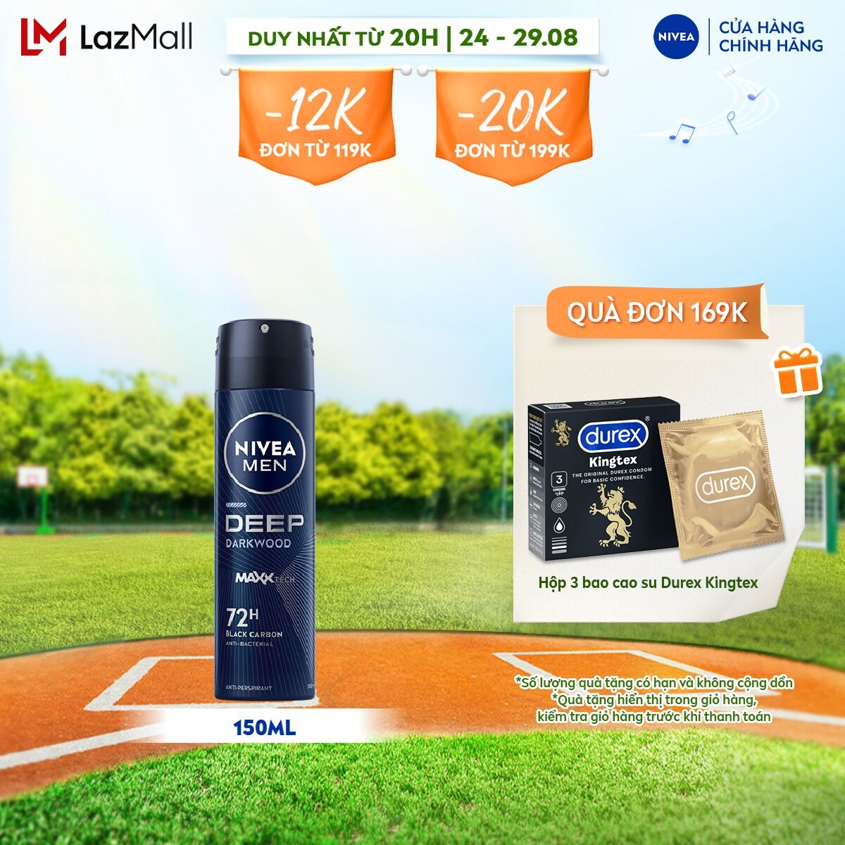 Xịt ngăn mùi nivea men deep - 80027/85367/85371