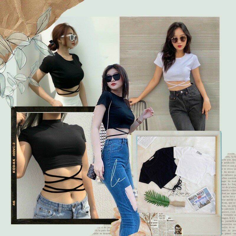 Áo crop top quấn eo siêu xịn xịn xò