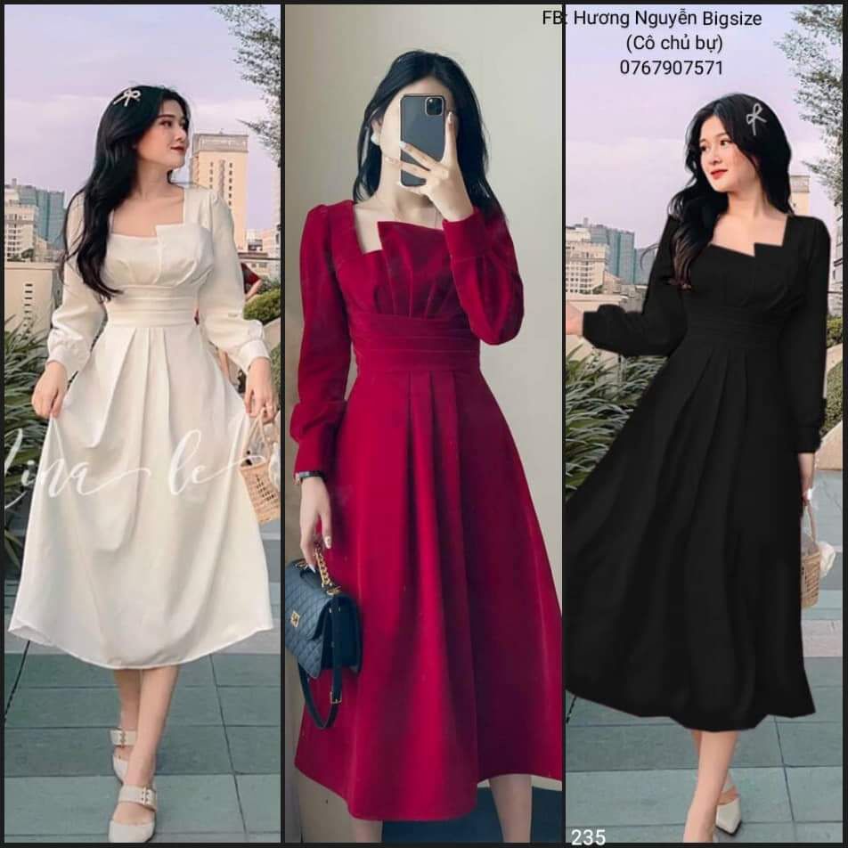 60-90kg Bigsize ĐẦM TIỂU THƯ XẾP LI D781