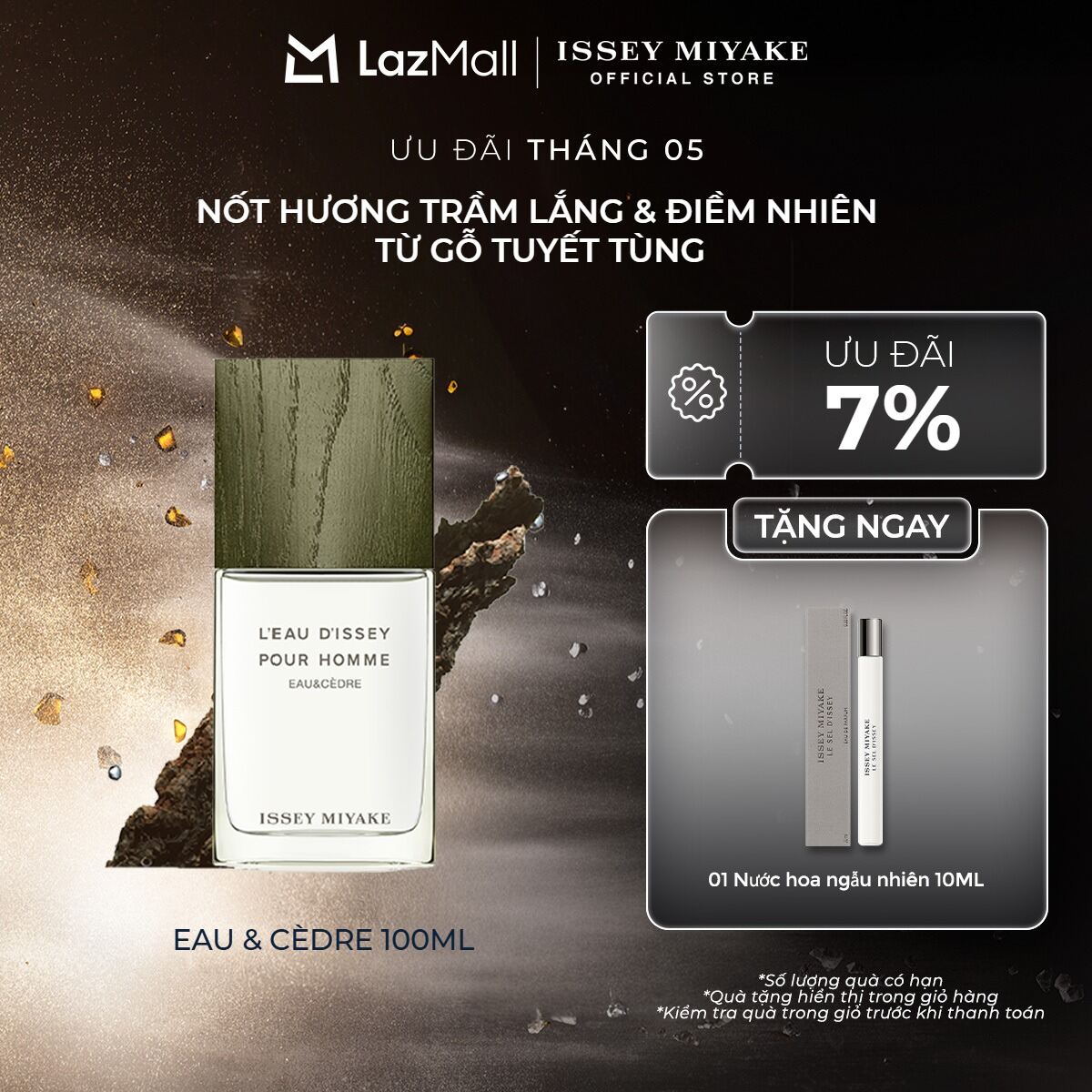 Nước Hoa nam Issey Miyake L’Eau d’Issey Pour Homme Eau  Cèdre Eau de Toilette Intense 100ml
