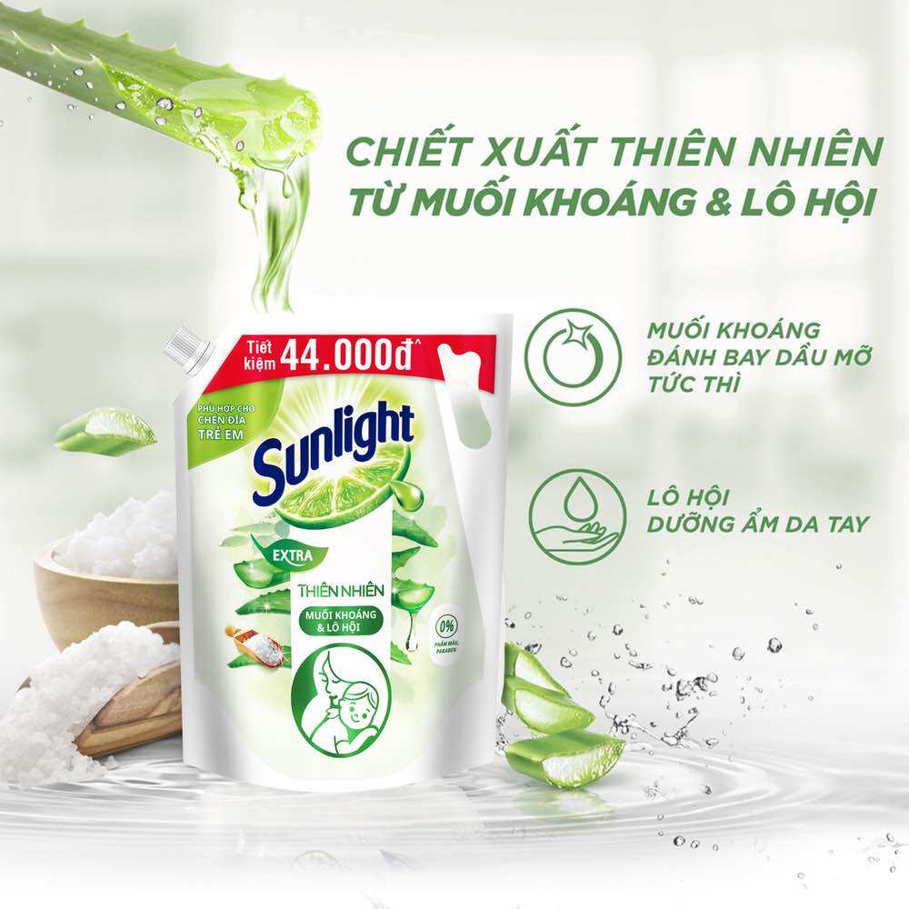 Nước Rửa Chén Bát Sunlight Thiên nhiên | Túi 3.5kg/3.3kg