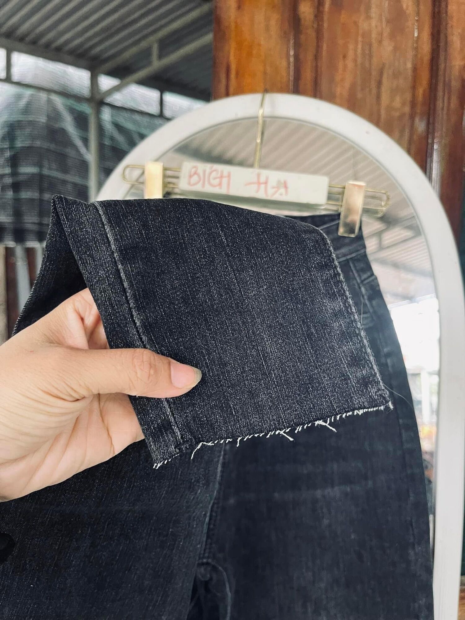 Jeans dài lưng cao co giãn rách PT
