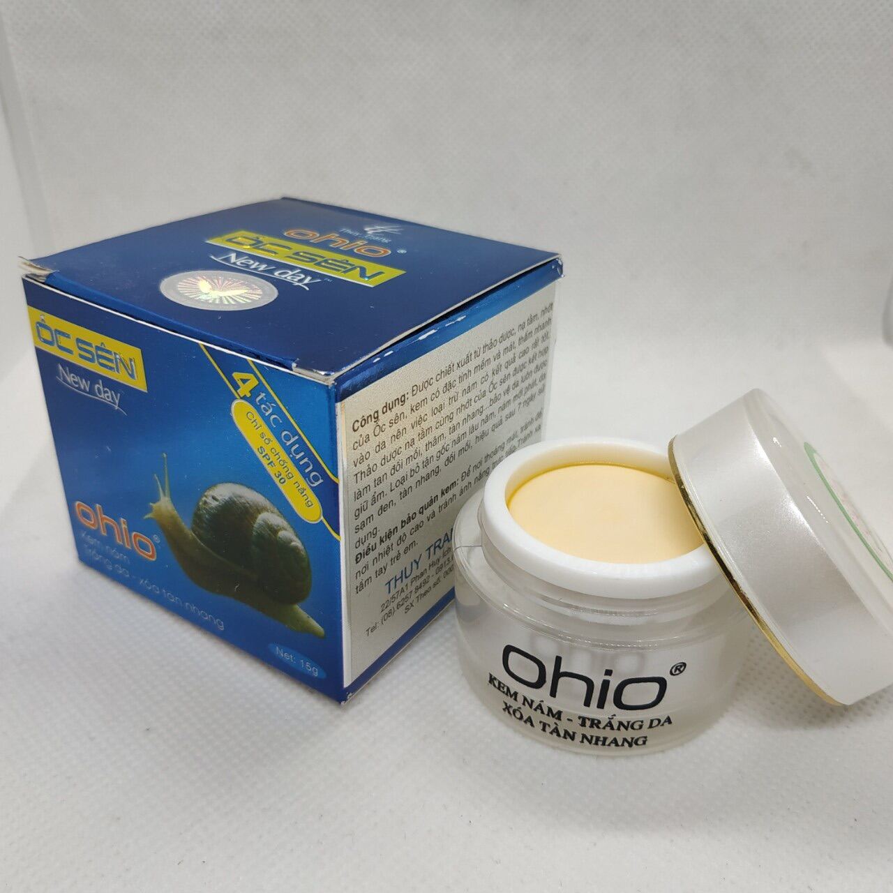 [HCM]KEM OHIO ỐC SÊN NÁM TRẮNG DA XOÁ TÀN NHANG 15G