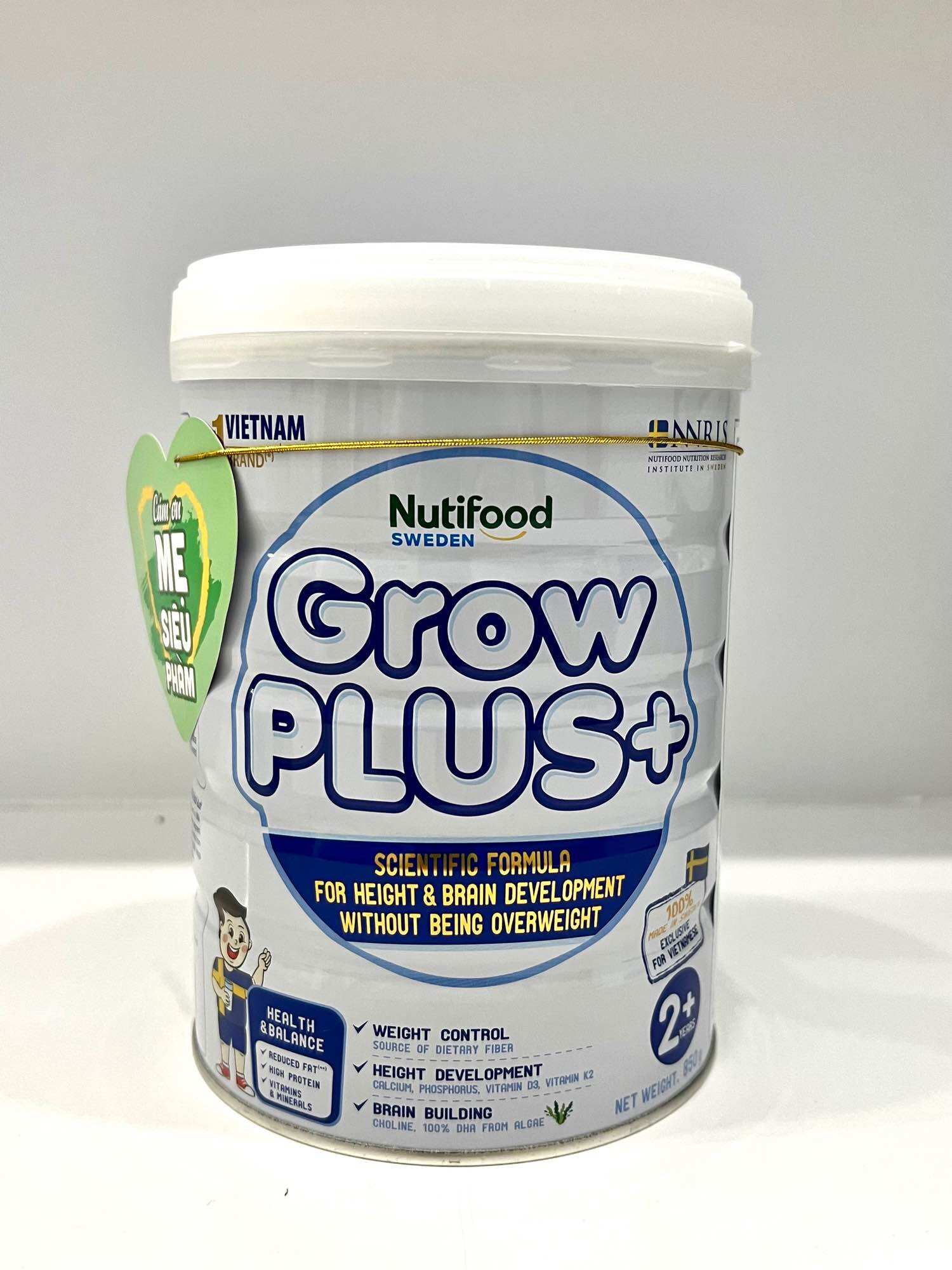 Sữa Bột Nutifood GrowPLUS+ Kiểm Soát Cân Nặng Trên 2 Tuổi -Lon 850g