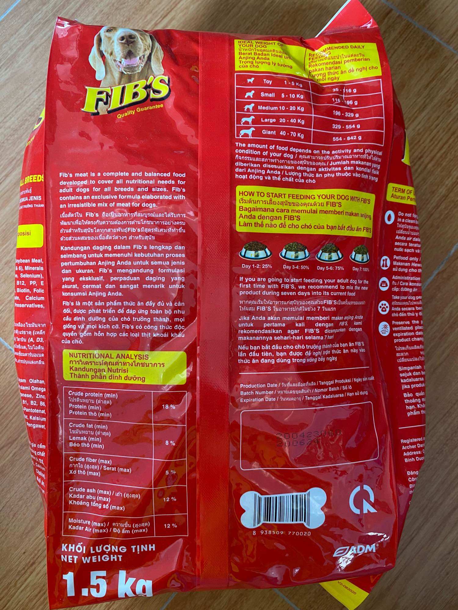 THỨC ĂN CHÓ FIBS 1,5kg