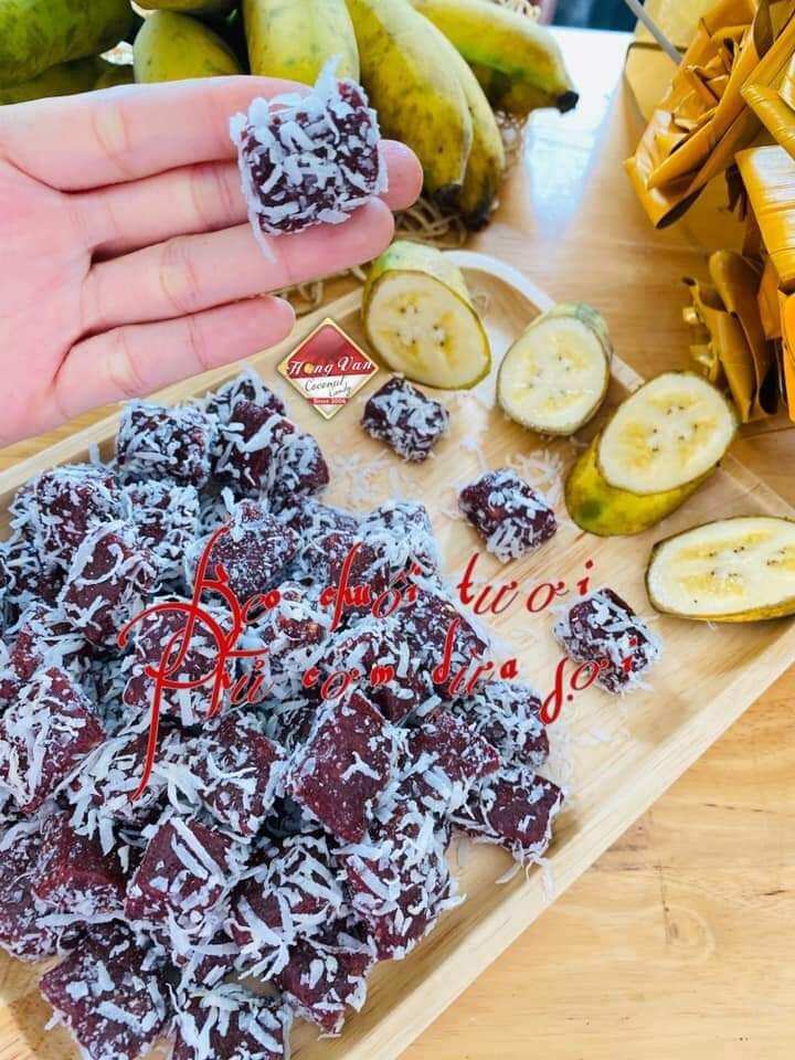 Kẹo chuối tươi phủ cơm dừa hoa tuyết 1kg