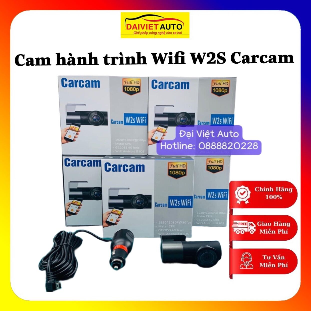 Carcam w2S camera hành trình wifi chính hãng Đại Việt Auto