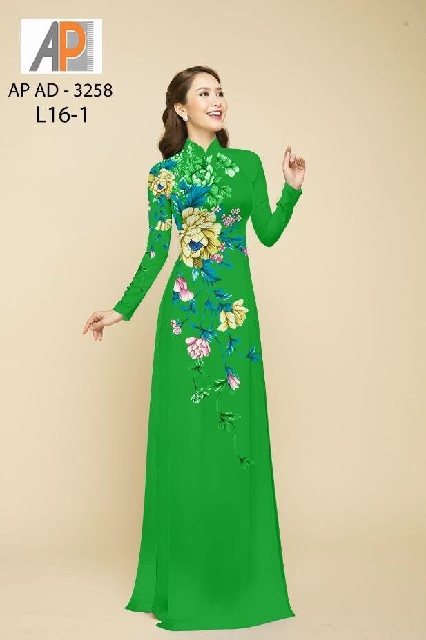 Vải áo dài in hoa eo