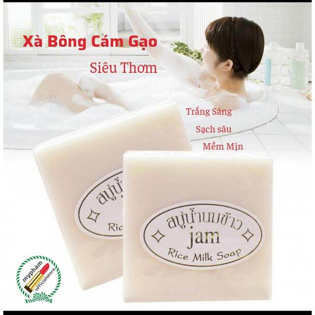 Xà bông cám gạo rữa mặt tắm trắng thơm mềm mịn thailan