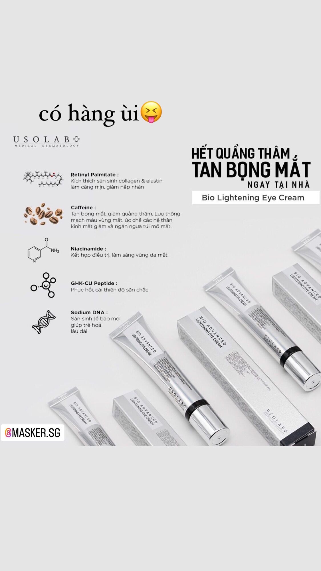 Kem mắt giảm thâm quầng Bio Lightening