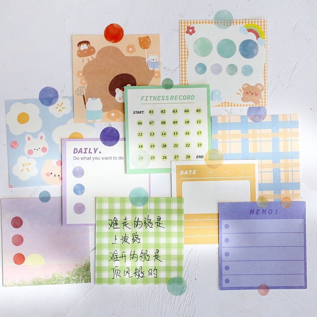 Set Sticker nhãn dán tròn decor trang trí bullet journal