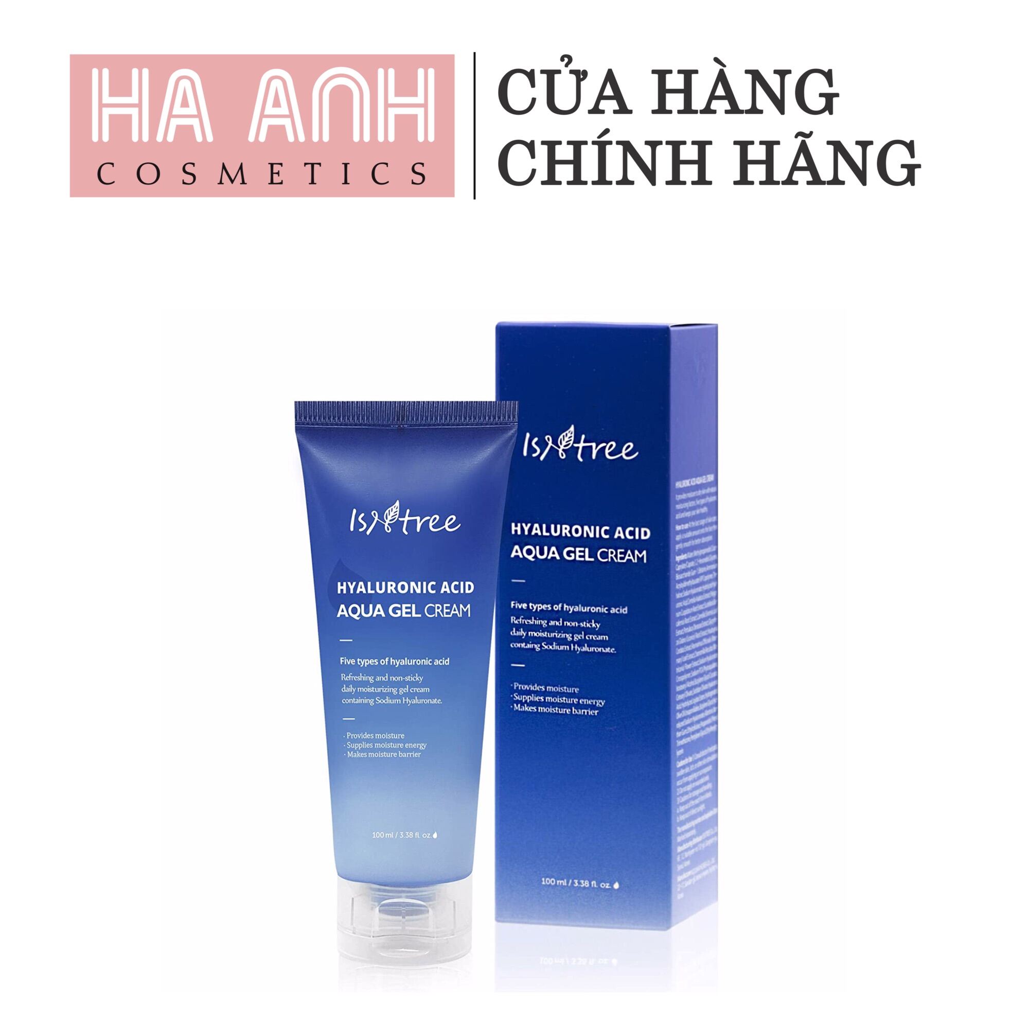 Kem Dưỡng Với 5 Loại Hyaluronic Acid Cấp Ẩm Sâu Cho Da Isntree Hyaluronic Acid Aqua Gel Cream