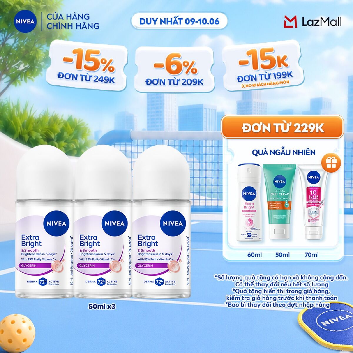 Bộ 3 Lăn Ngăn Mùi NIVEA Sáng Da Sáng Mịn Se LCL Trắng 81644x3