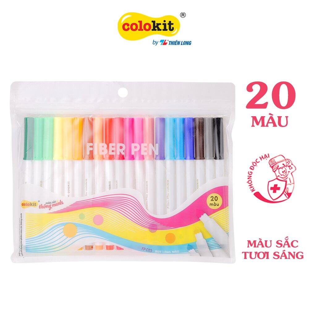 Bút lông màu FIBER PEN Thiên Long FO-C03 giá sỉ - 20 màu