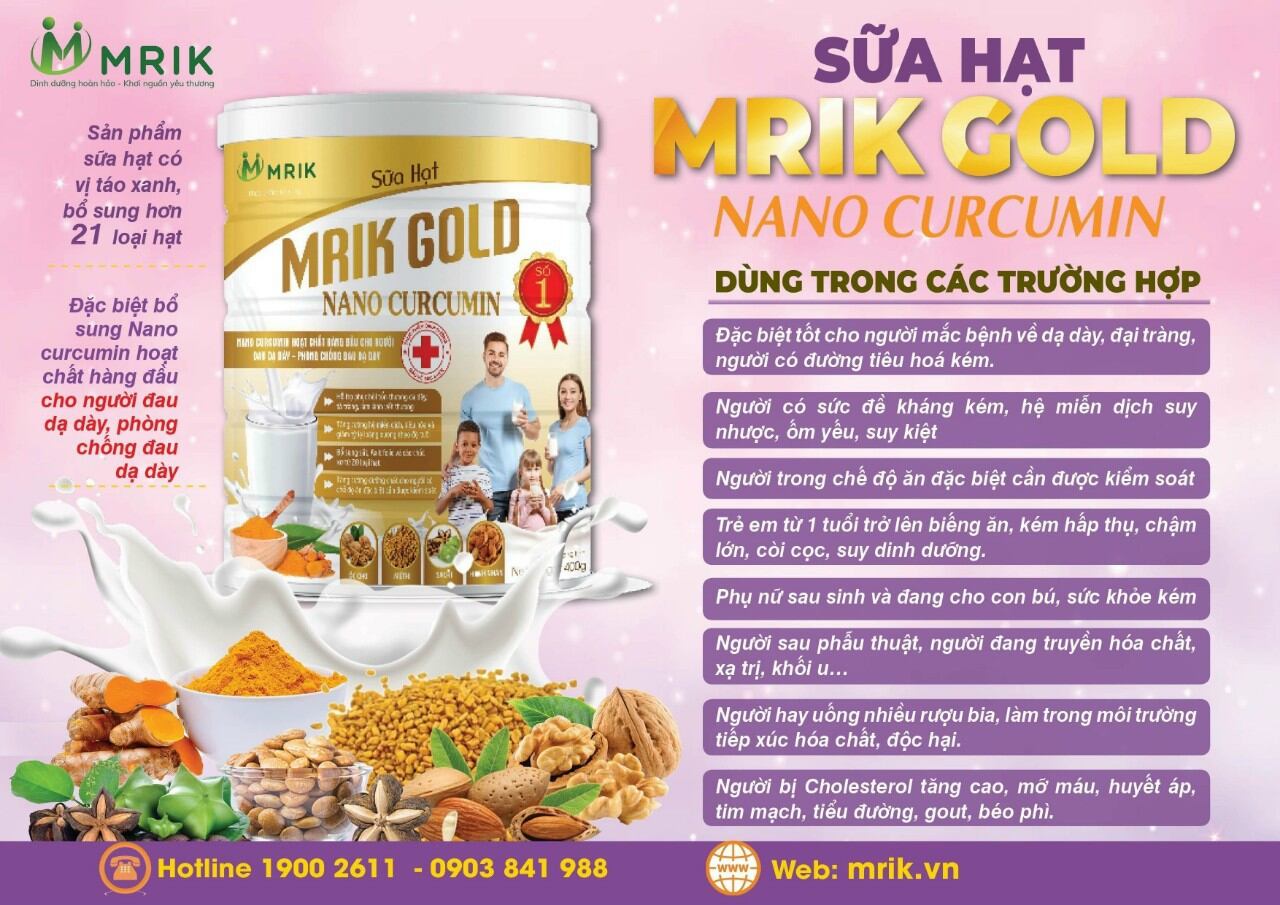 Sữa hạt MRIK GOLD (Nano Curcumin) 900g