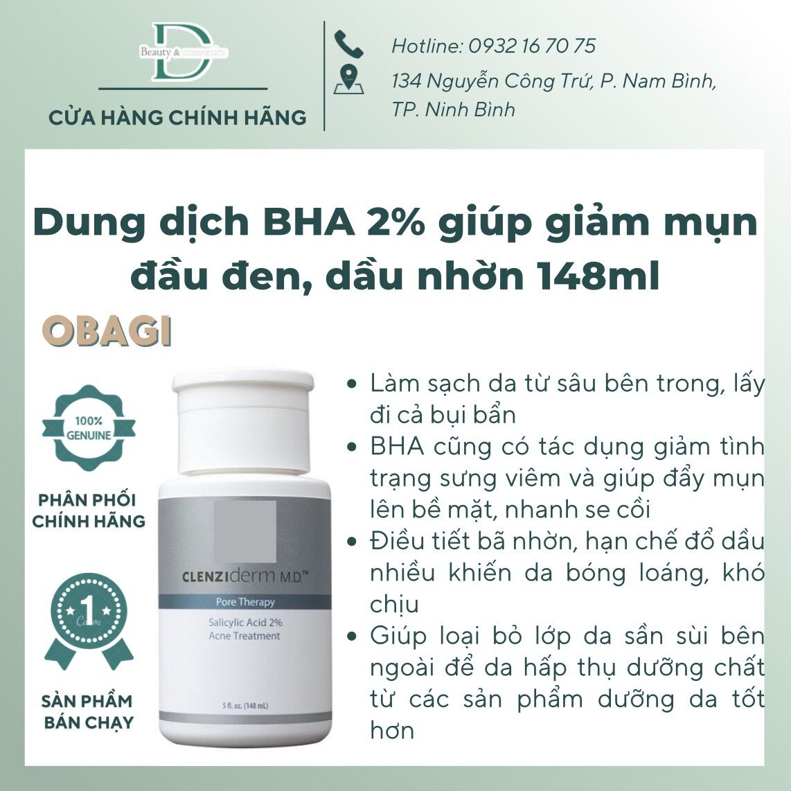 Dung dịch bha 2% - chính hãng