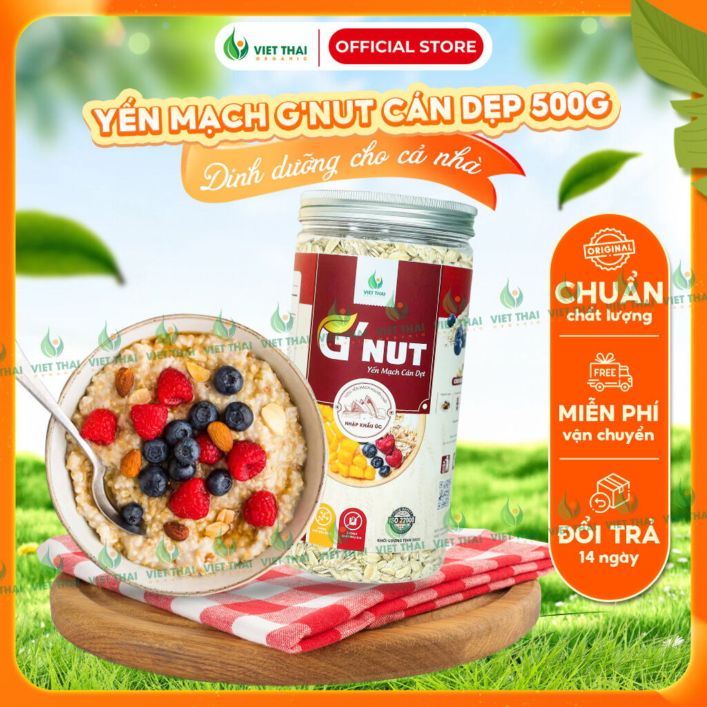 Yến mạch tươi úc g'nut yến mạch hữu cơ nguyên chất cán dẹt