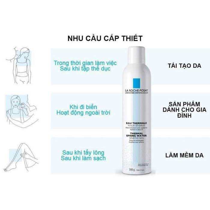 HOÀN TIỀN 15% - Xịt Khoáng LA ROCHE POSAY Thermal Spring Water làm sạch dưỡng ẩm làm dịu da nhạy cảm 300ml