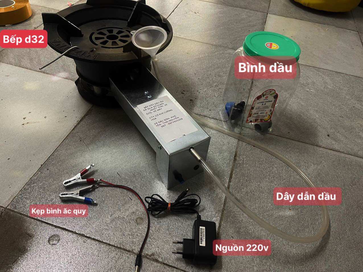 bếp nhớt thải công nghiệp D32cm