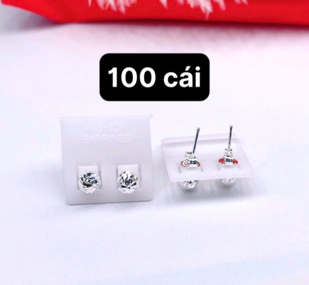 100 vỉ nhựa treo bông tai màu trắng
