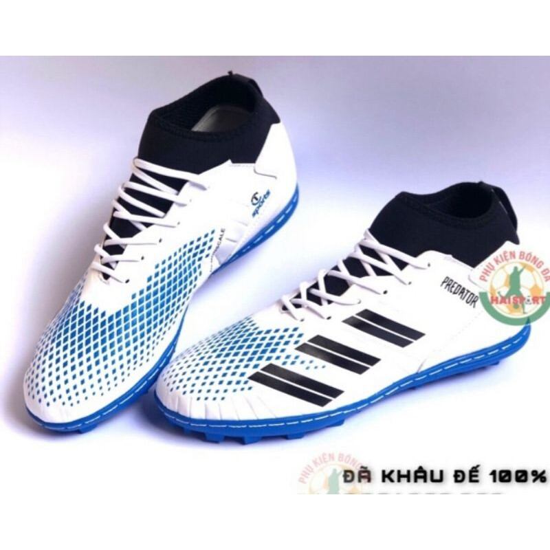 Giày đá bóng sân cỏ nhân tạo Predator cao cổ 2021 -Khâu kín đế tặng kèm tất (vớ) ảnh thật
