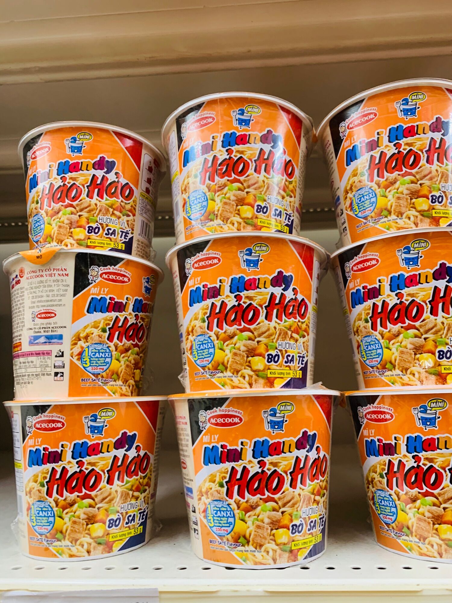 Mì ly Hảo Hảo bò sa tế mini