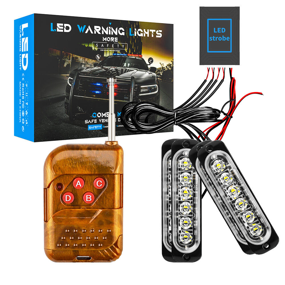 4 trong 1 24Led điều khiển không dây Xe LED Strobe cảnh báo tín hiệu ánh sáng lưới tản nhiệt nhấp nháy lightbar xe tải đèn hiệu đèn giao thông 12V 24V