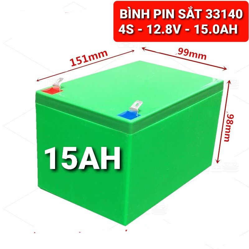 Achun.vn - bình pin sắt 4s - 12.8v - 15ah mạch xả 100a - 4 viên 33140