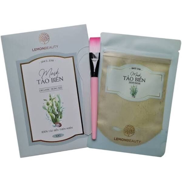 [SALE XẢ KHO] MẶT NẠ TẢO BIỂN LEMON MASK 50GRAM - TẶNG CỌ VÀ QUE ĐẮP