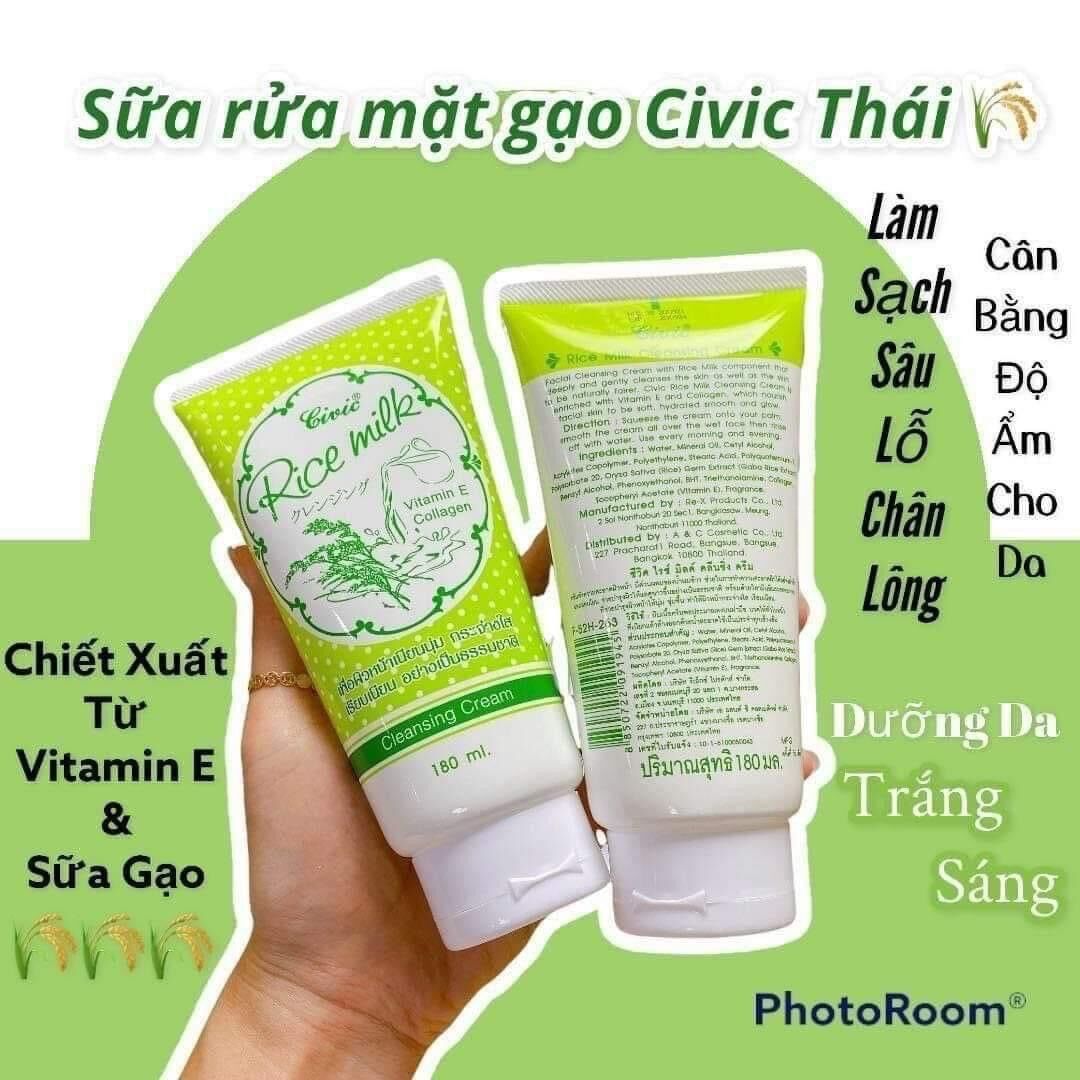 Sữa rửa mặt gạo rice milk 180ml thái lan