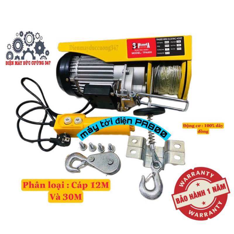 Máy tời điện 300/500/800/900/1200/1500 - MÁY TỜI TREO - cáp 12M /30m