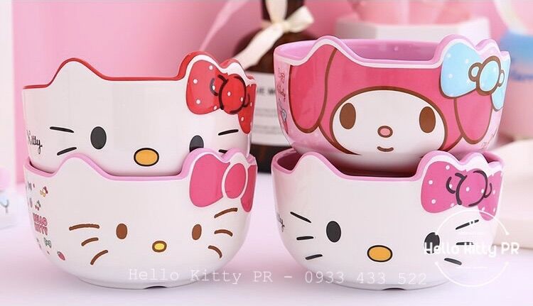 Chén nhựa giả sứ 3D Hello Kitty